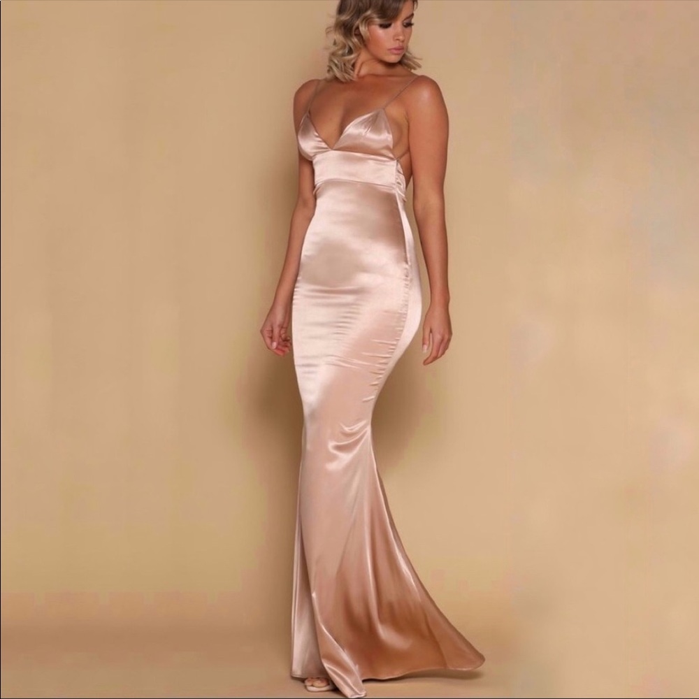 Meshki Satin Luna Mermaid Maxi Dress